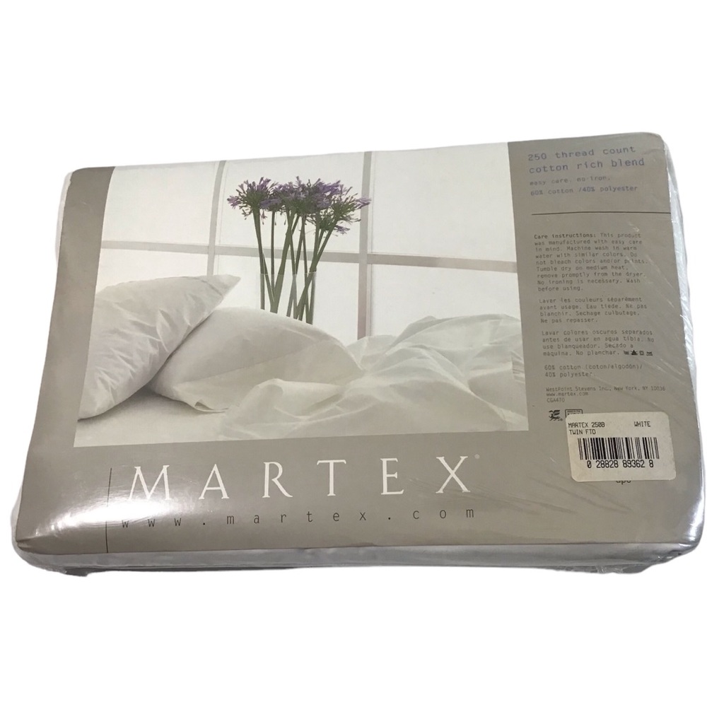 Martex Twin Deep Fitted Cotton Rich Blend Sheet 250 Thread Count Bedding…